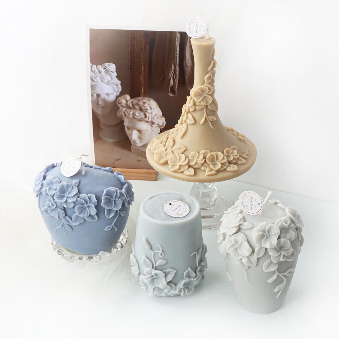 Rattan Flower Candle Mold, Carved Candle Mold, Embossed Mold, Flower Mold, Handmade Soap Mold