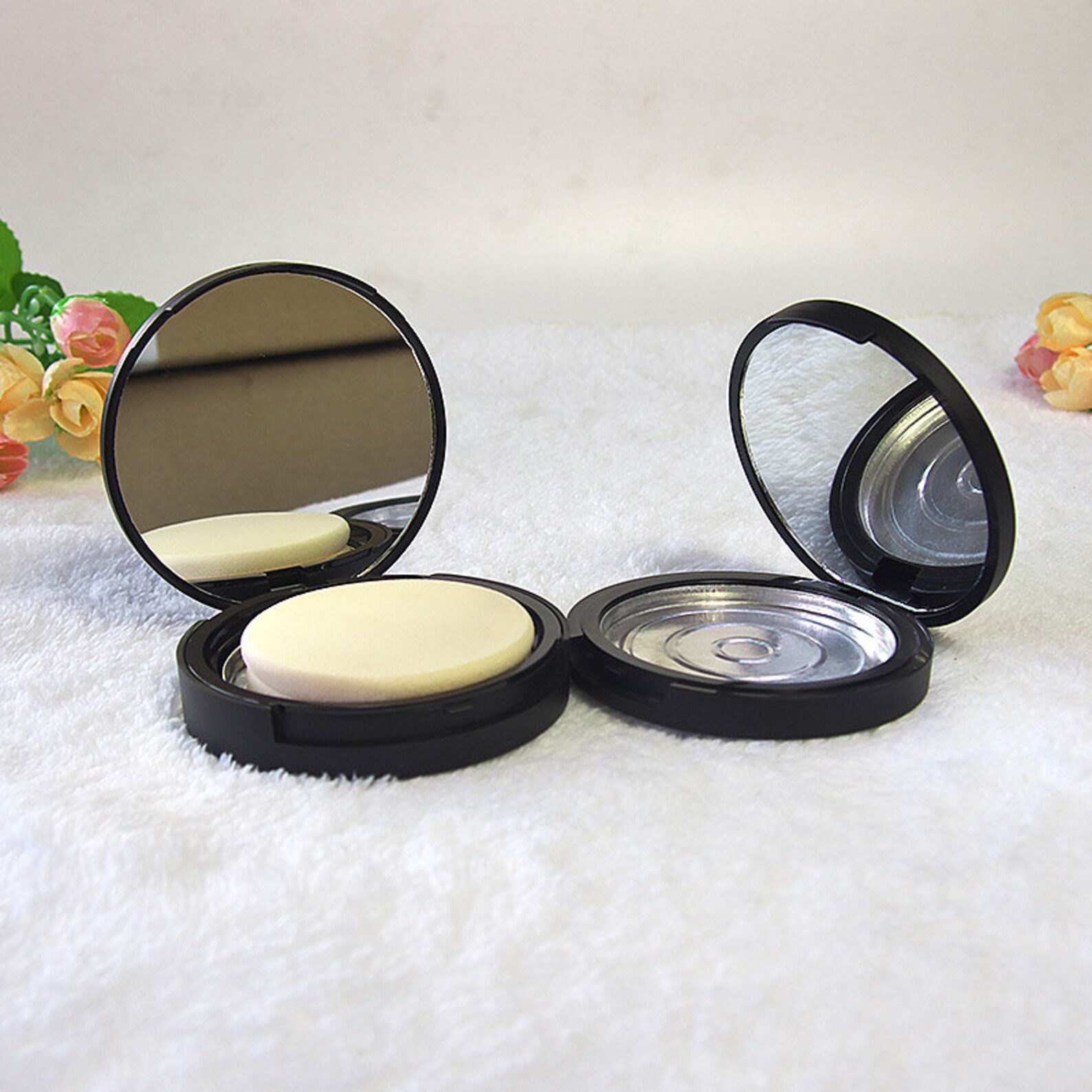 Loose powder box/Matte Mirror compact /Beauty Makeup Etsy