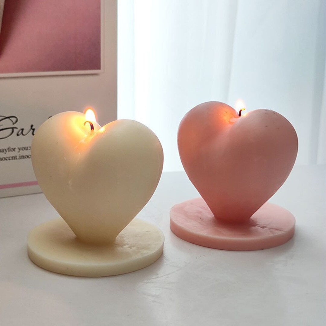 3D Heart Candle Mold, Heart With Base Mold, Love Candleshandmade Soap Mold, Difusser Plaster