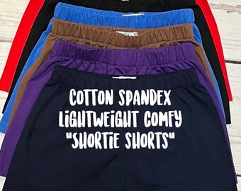 COTTON KNIT "Shortie Shorts" Navy, Red, Black, Green, Maroon, Royal Blue, + many more! Sizes 12M to 6!