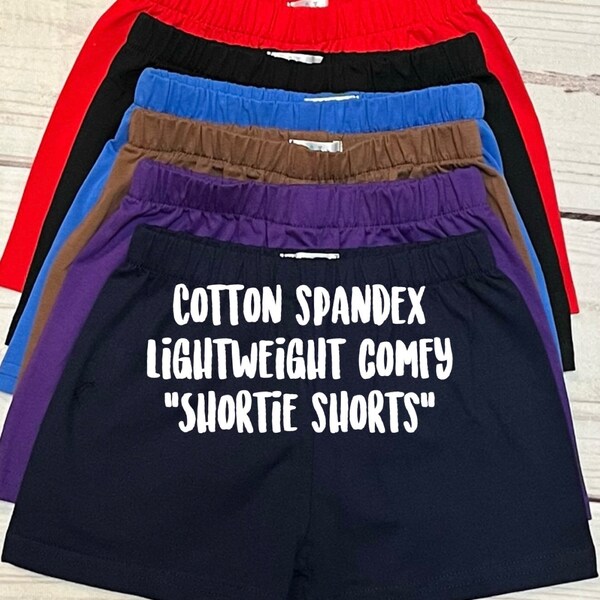 COTTON KNIT "Shortie Shorts" Navy, Red, Black, Green, Maroon, Royal Blue, + many more! Sizes 12M to 6!