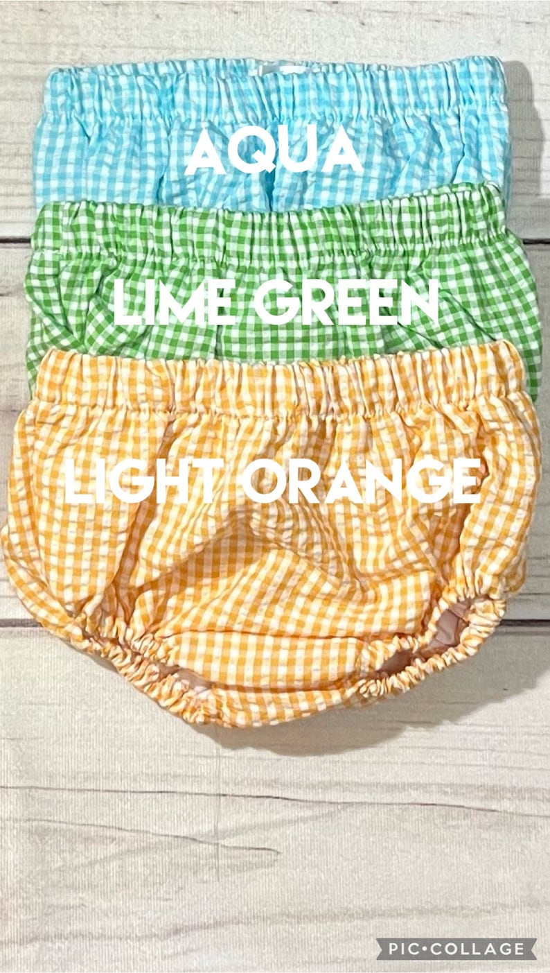 Gingham FULLY LINED Diaper Covers 0/3m up to 3t Light Blue, Red, Navy, Royal, Black, Light Khaki, Yellow, Navy, size chart in description image 10