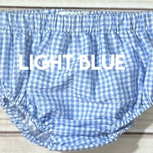 Gingham FULLY LINED Diaper Covers 0/3m up to 3t Light Blue, Red, Navy, Royal, Black, Light Khaki, Yellow, Navy, size chart in description image 4