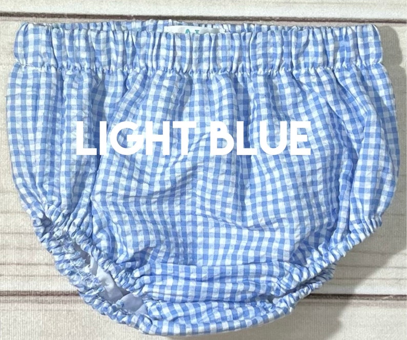 Gingham FULLY LINED Diaper Covers 0/3m up to 3t Light Blue, Red, Navy, Royal, Black, Light Khaki, Yellow, Navy, size chart in description image 4