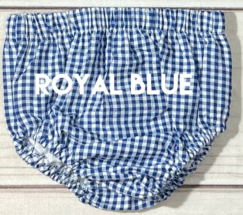 Gingham FULLY LINED Diaper Covers 0/3m up to 3t Light Blue, Red, Navy, Royal, Black, Light Khaki, Yellow, Navy, size chart in description image 8