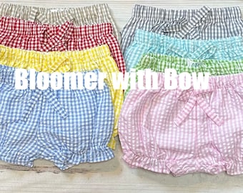 Gingham Fully Lined Bloomers with Bow 3m, 6m, 9m, 12m, 18m, 2t, 3t, 4t, 5t!