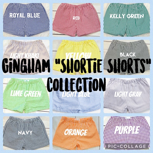 Gingham Fully Lined “Shortie Shorts” 12m, 18m, 2t, 3t, 4t, 5t, 6t, 7t