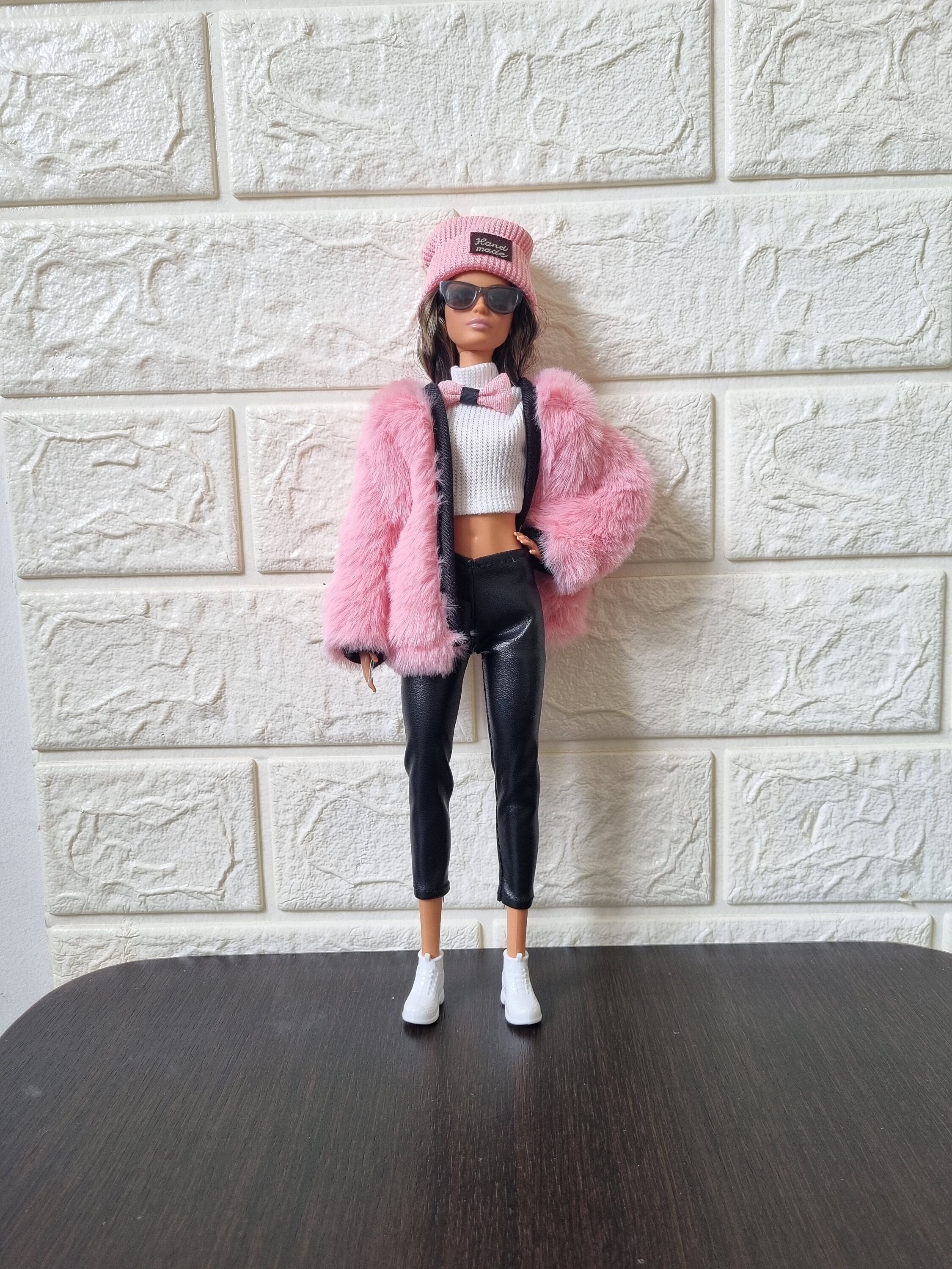Roupa Barbie Moda Crochê Kit Vestido + Chapéu + Bolsa