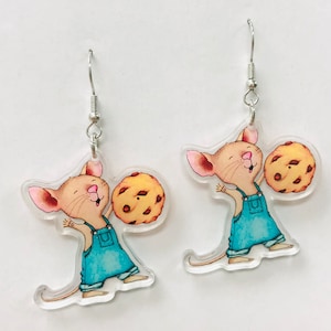 Mouse Earrings, Book Character Earrings, Librarian Earrings, Teacher Earrings, Teacher Appreciation Gift