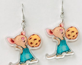 Mouse Earrings, Book Character Earrings, Librarian Earrings, Teacher Earrings, Teacher Appreciation Gift
