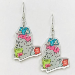 Elephant and Piggie Friends Earrings, Book Character Earrings, Teacher Appreciation Gift