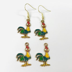 Cut Hahn Charms, Henne Ohrringe, Huhn Ohrringe, Acryl Charms, Acryl Ohrringe
