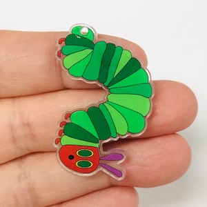 4pcs Caterpillar Charm,  Acrylic Worm Charms, DIY, Acrylic Earrings Charms, blanks, Supplies, Earring Findings Book Character charms