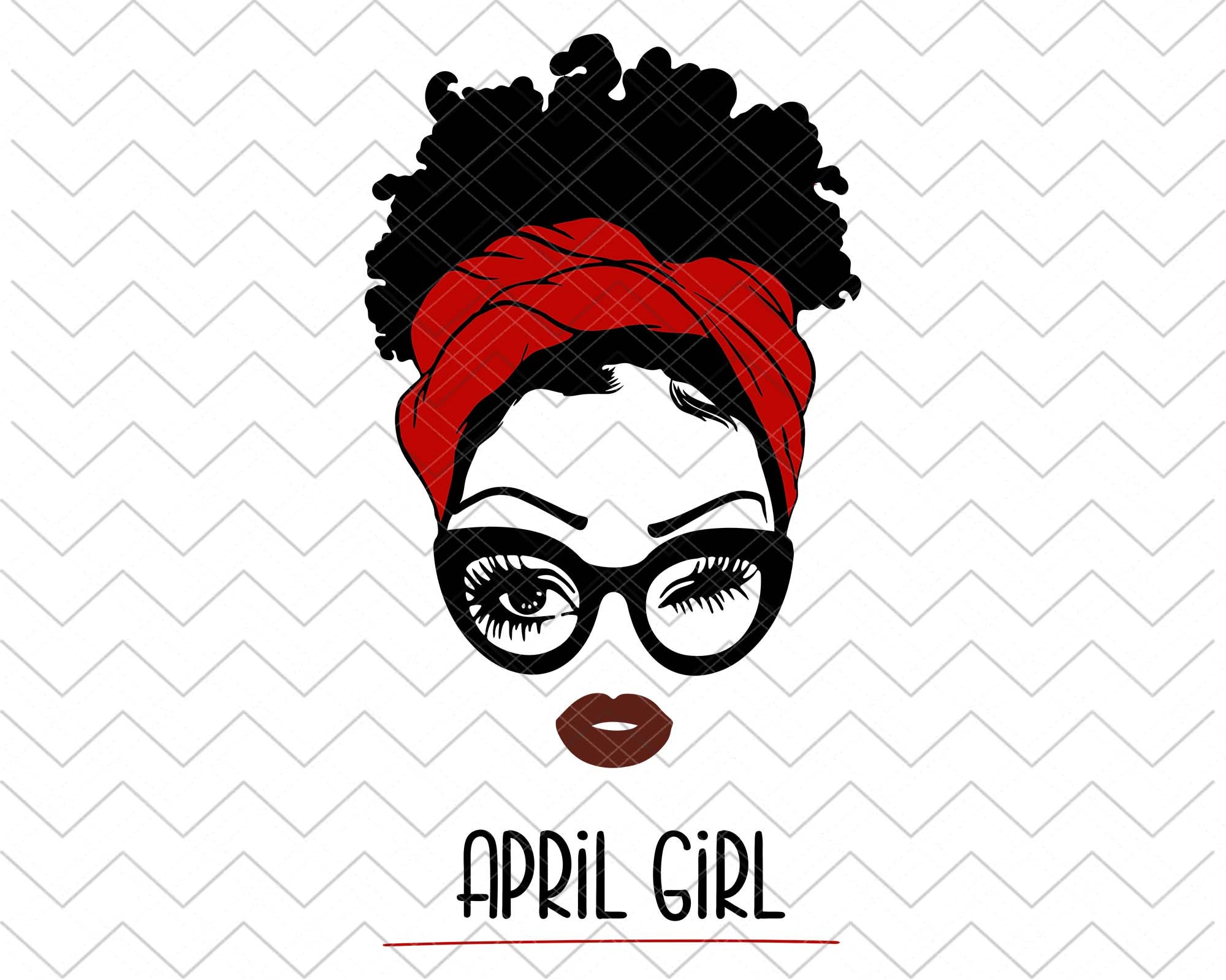 Download April Girl Svg Woman With Glasses SVG Girl With Bandana Svg | Etsy