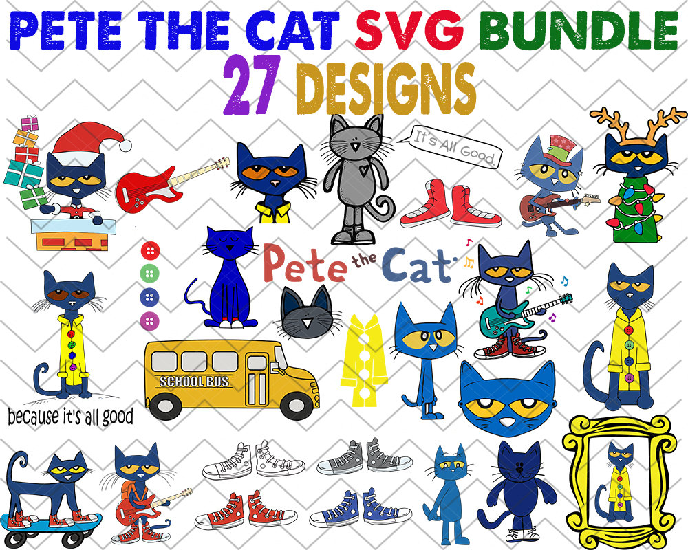 27 Pcs Pete The Cat Bundle SVG Pete The Cat SVG Pete The | Etsy