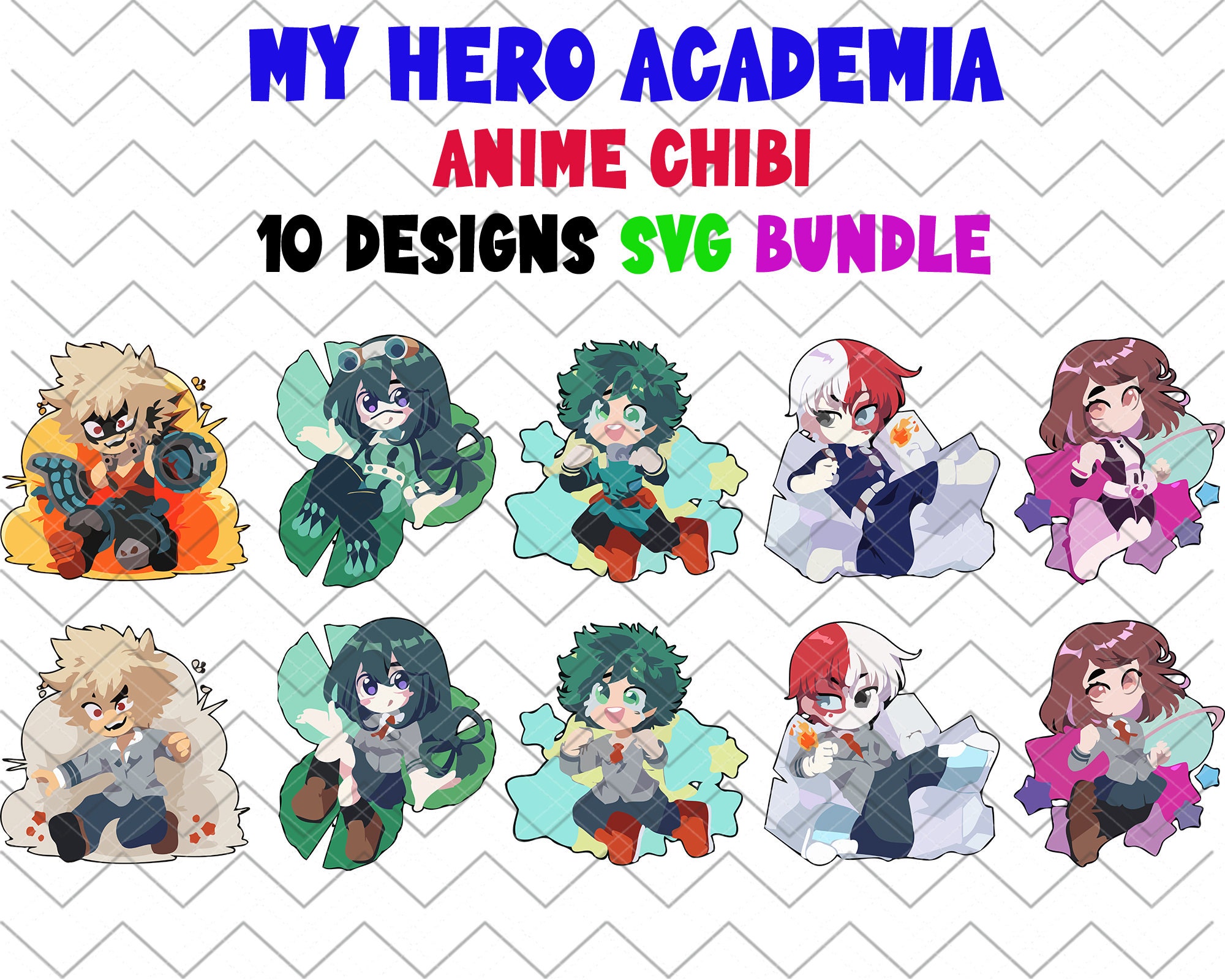 My Hero Academia SVG Bundle PNG File Download Anime Lover | Etsy