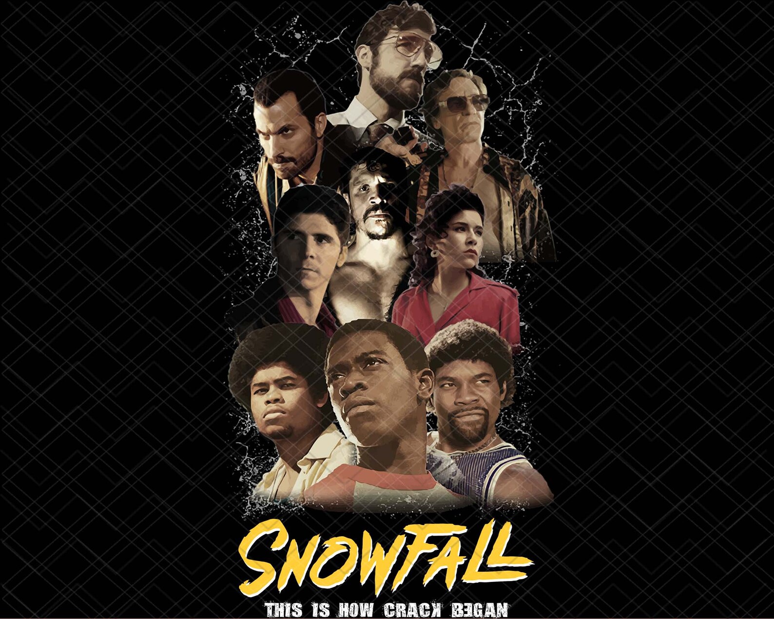 Snowfall TV Show All Characters Art Franklin Saint Jerome Etsy