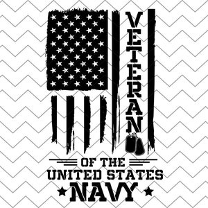 Veteran of The United States SVG Navy American Flag Distressed | Etsy