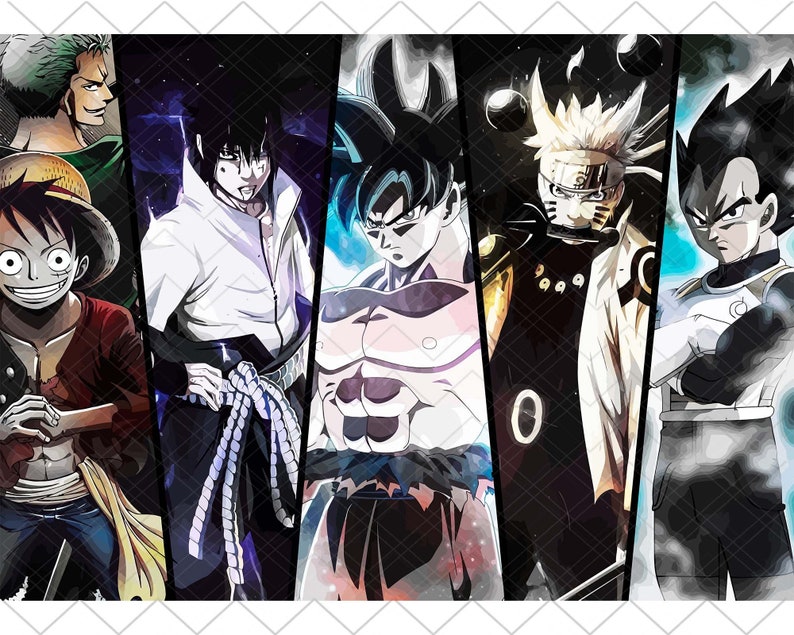 Anime Mix Art One Piece Dragon Ball Naruto Shippuden Anime Etsy