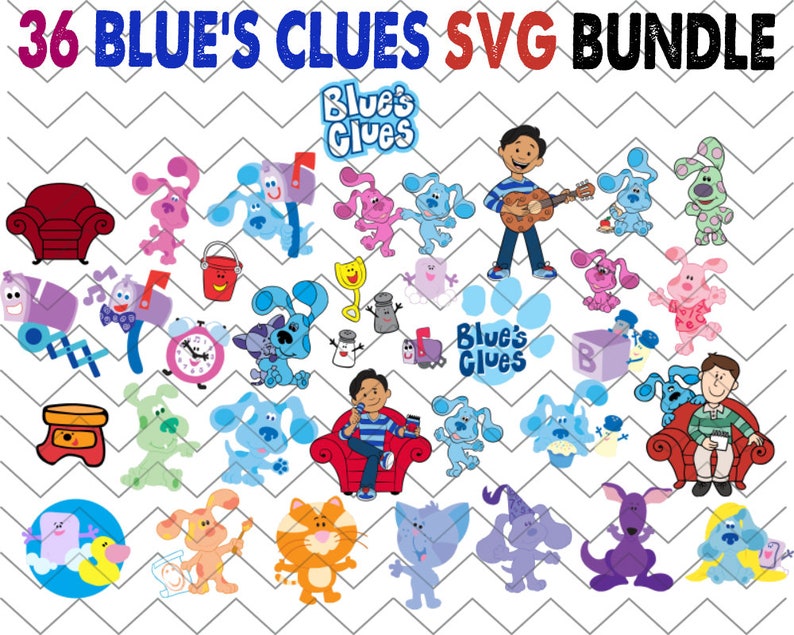 Download 36 Pcs Blue's Clues SVG Bundle Blues Clues SVG Dog Blue | Etsy