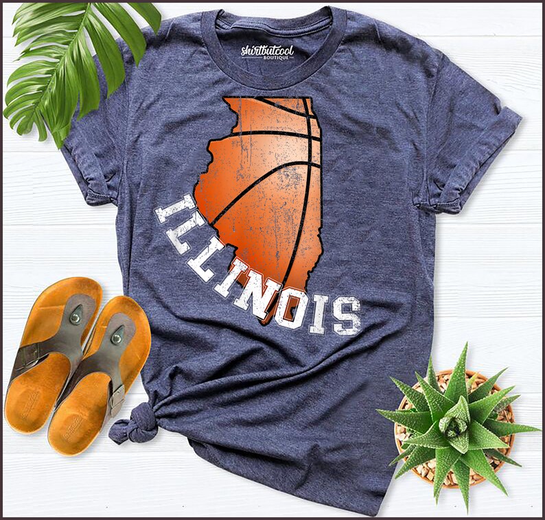 Illinois is the fight illini state Illinois IL basketball T-Shirt