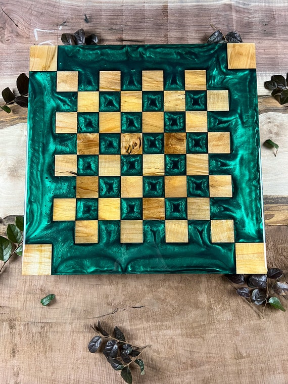 Maple Wood Red Lava Chess Board