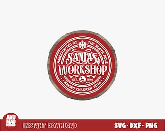 santa's workshop svg | north pole santa's workshop svg | santa svg | vintage christmas svg | farmhouse christmas svg | rustic christmas svg