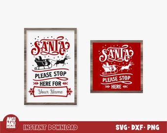 santa please stop here svg | santa please stop here for svg | vintage christmas svg | farmhouse christmas svg | rustic christmas svg