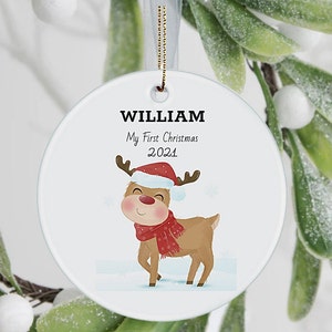 Personalized First Christmas Ornament,  Personalized 1st Christmas Bauble, Christmas Gift, Ornament For Christmas, Ceramic Decoration