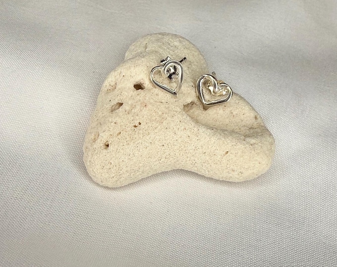 Heart studs Sterling silver