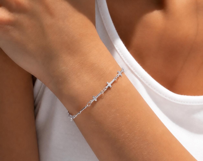 Cross bracelet stainless steel