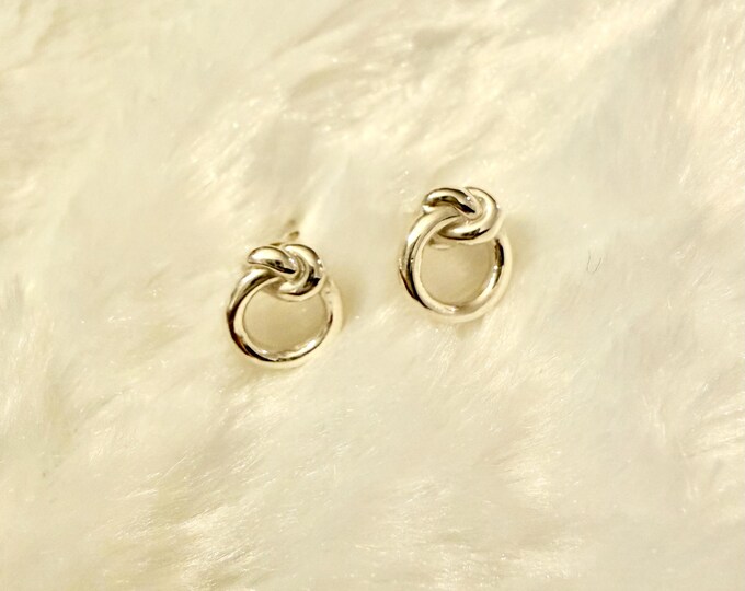 Knot stud earrings sterling silver