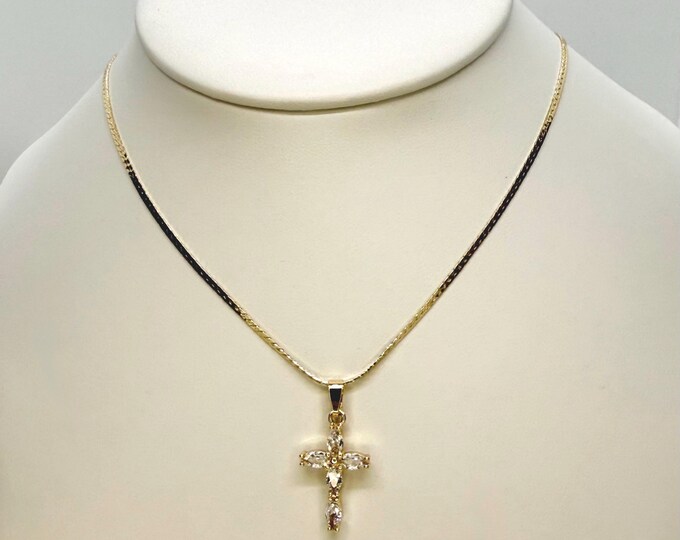 Cz gold filled cross 20”