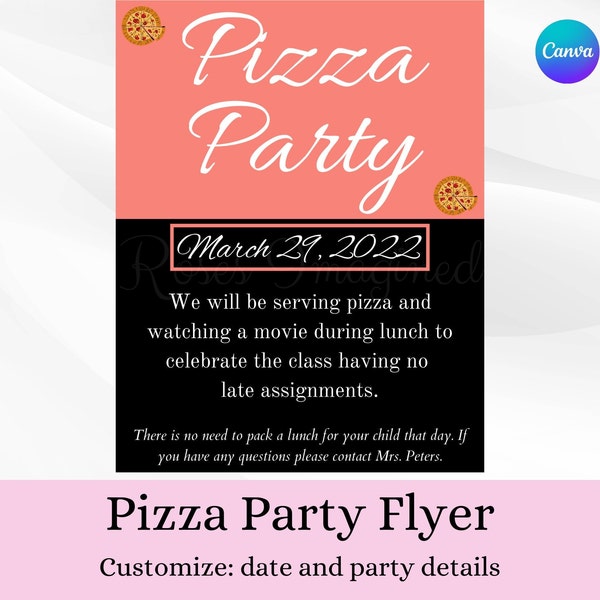 Exciting, Delicious, Pizza Party Flyer Template