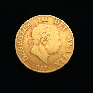 1817 22K Solid Gold Half Sovereign Coin. George III