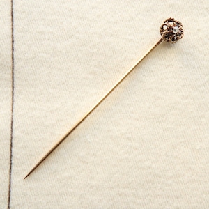 Victorian 9K Gold and Diamond Stick Pin.