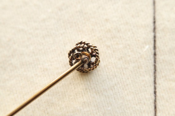 Victorian 9K Gold and Diamond Stick Pin. - image 3