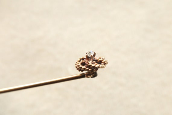 Victorian 9K Gold and Diamond Stick Pin. - image 5