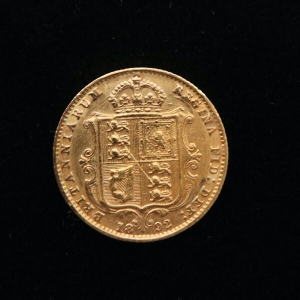 Victorian 22 Karat Gold 1/2 Sovereign Coin. 1892