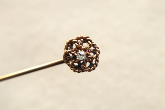 Victorian 9K Gold and Diamond Stick Pin. - image 4