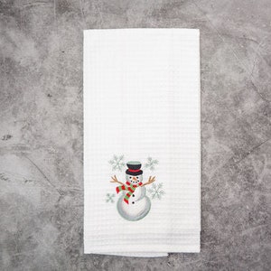 White Snowman Tea Towel