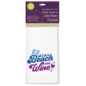 Beach & Wine Tea Towel