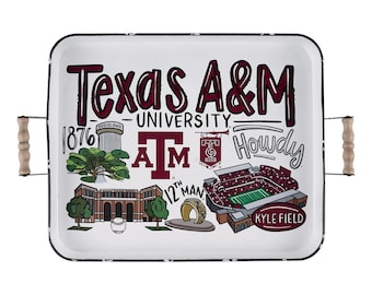 Texas A & M Enamel Tray