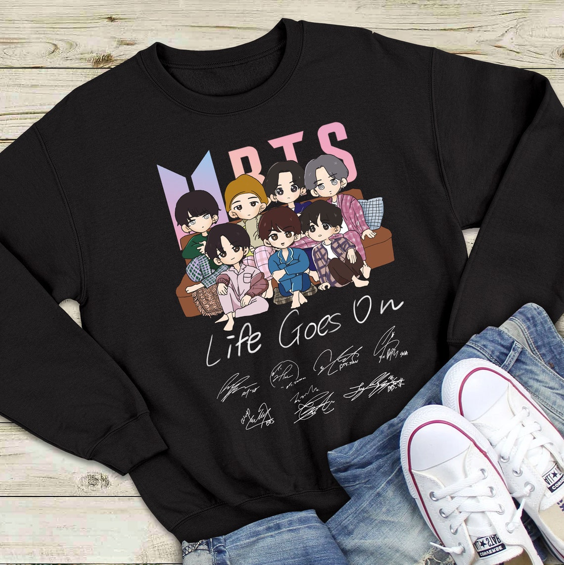 BTS Chibi Life Goes On Shirt BTS Life Goes On Shirt BTS Etsy