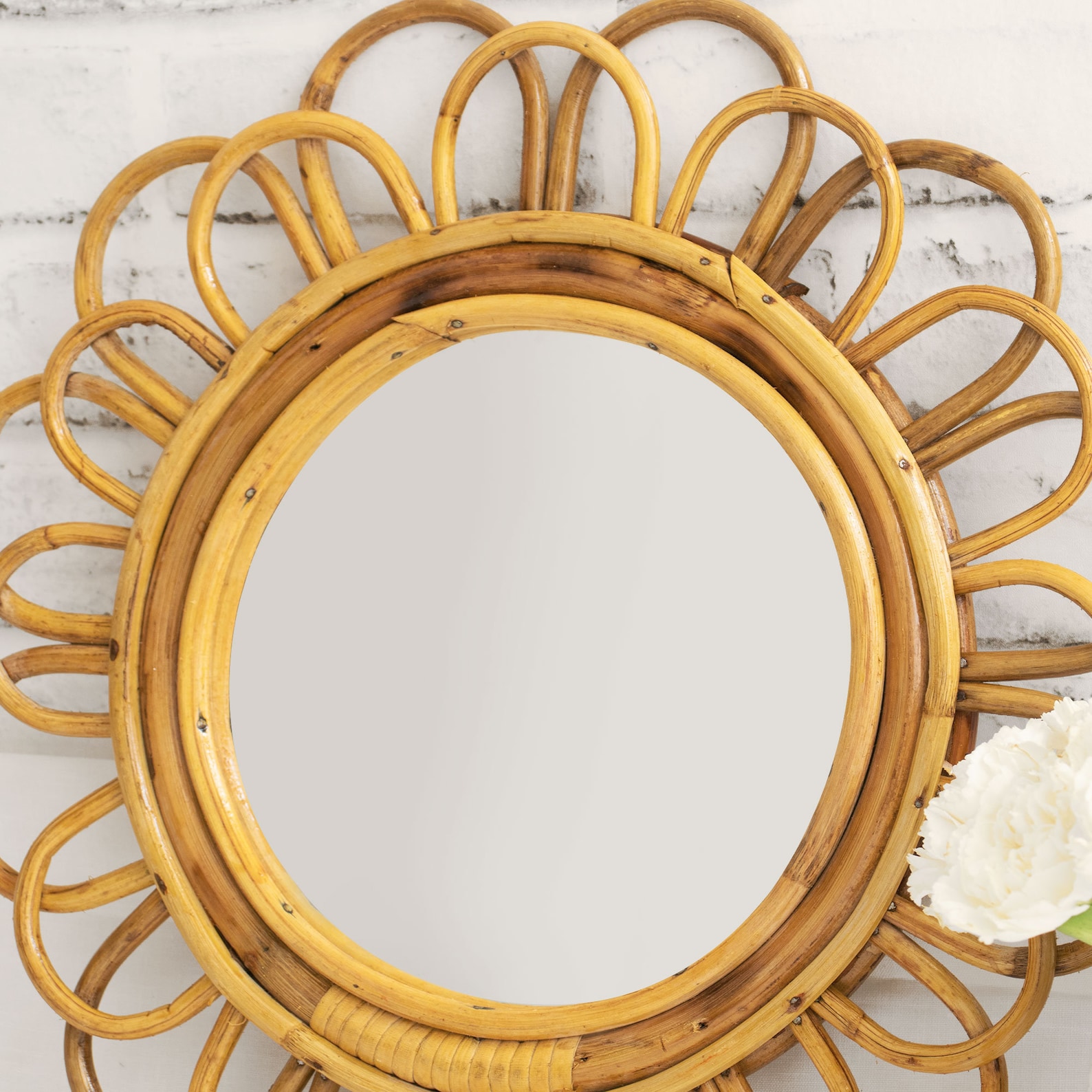 Cane mirror Rattan mirror boho mirror Etsy