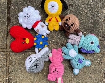 BT21 Amigurumi Häkelanleitungen-Bundle | 8 PDF Schnittmuster mit Video Anleitung | BTS