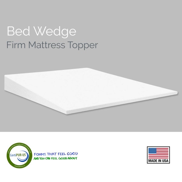 Mattress elevator- Bed Wedge Mattress Topper 4-inch Incline, Foam Wedge, Bed Wedge for Gerd, Acid Reflux, Sleep Apnea,