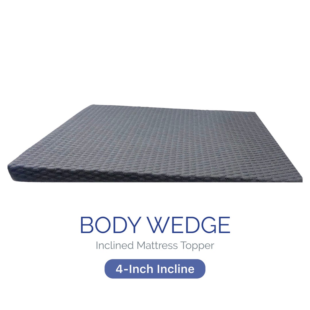 4inch Incline Memory Foam Mattress Elevator With Zipper Cover, Foam