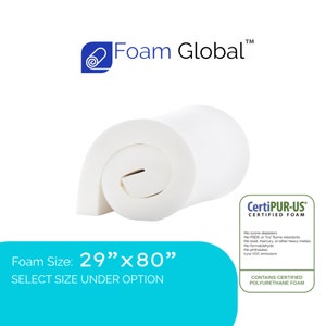 29”x80” Upholstery Foam (FIRM) Cushion Foam, Foam Pad, Polyurethane foam, Upholstery, Cushion Foam, Replacement Cushions, Rubber Foam, Bench