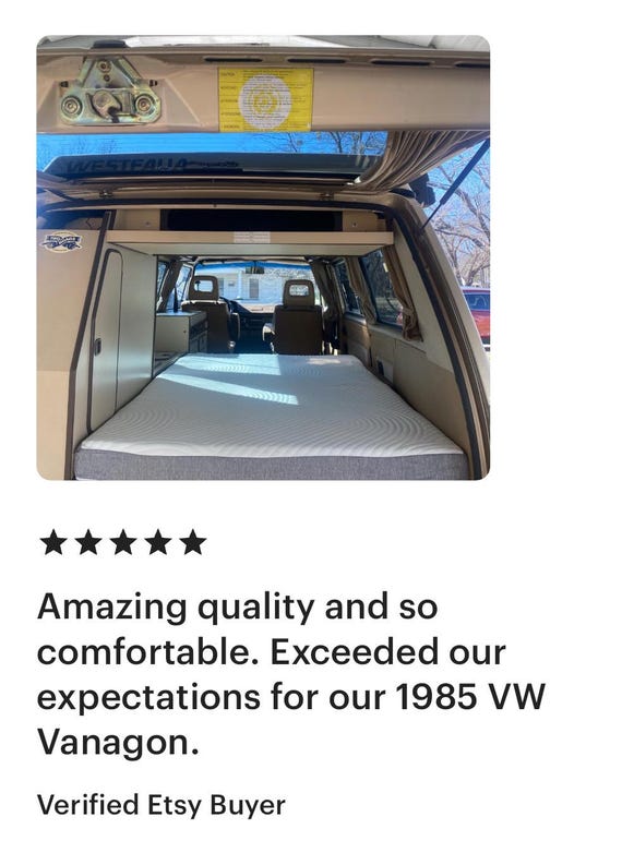 Vanagon Westy Foam Mattress Topper, Foam RV, Camper, VW Vanagon - Etsy